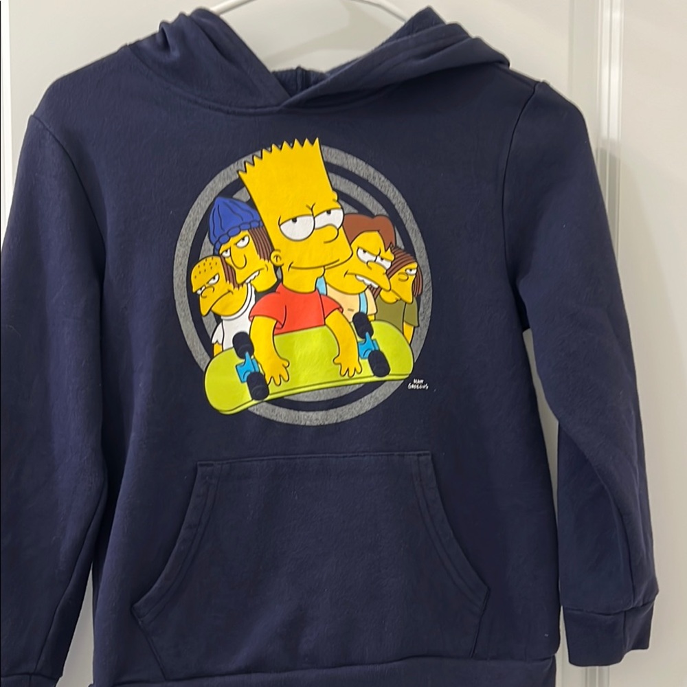 Old Navy Blue Graphic Sweatshirt Casual Cotton Blend